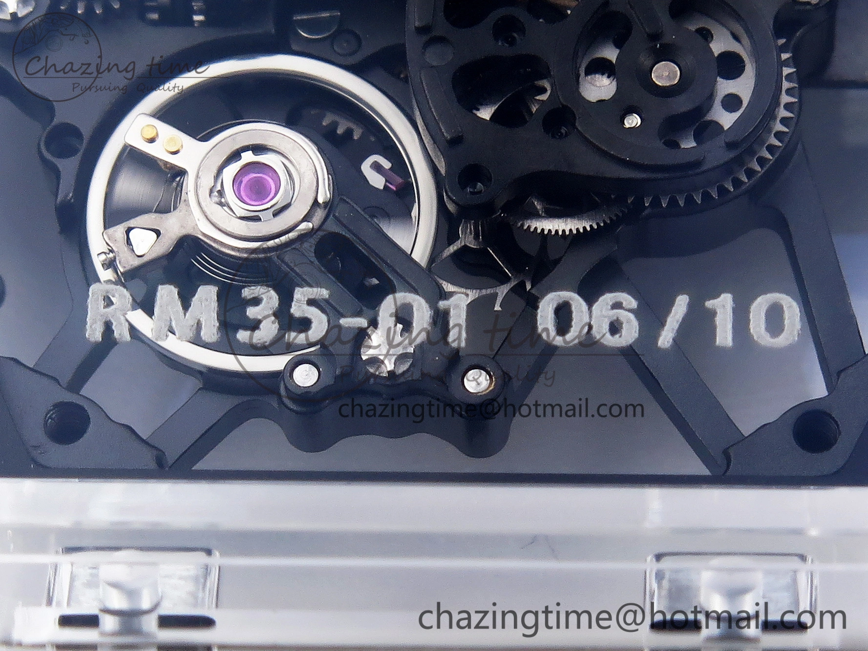 RM035 Transparent SONIC Best Edition Skeleton Dial on Black Nylon Strap Clone RMUL Cozy 9340