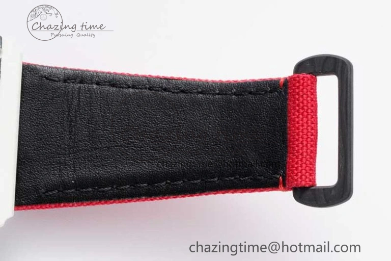 RM035 White Carbon SONIC Best Edition Skeleton Dial on Red Nylon Strap Clone RMUL EasyCare 9348