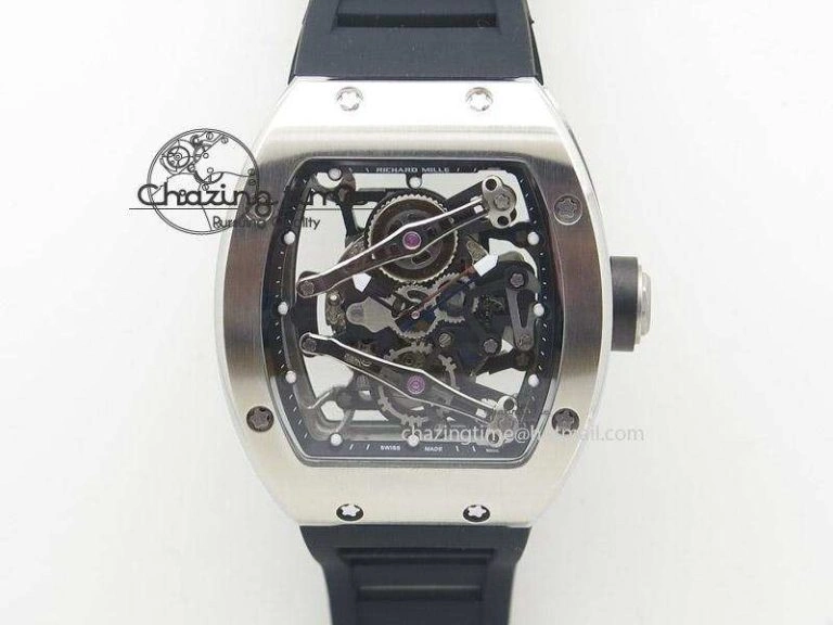 MoistureWicking RM038 SS Black Skeleton Dial On Black Rubber Strap MIYOTA9015 RMF 5112