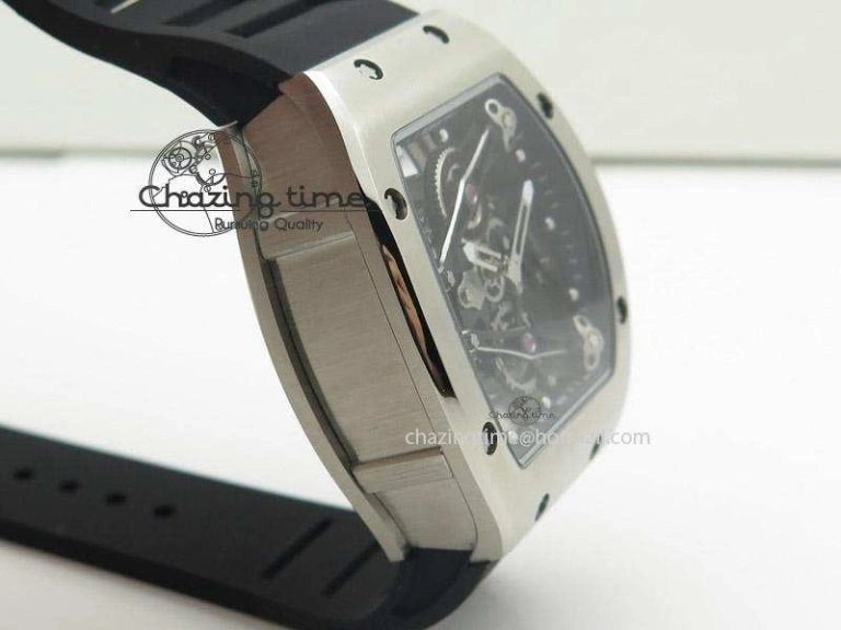 MoistureWicking RM038 SS Black Skeleton Dial On Black Rubber Strap MIYOTA9015 RMF 5112