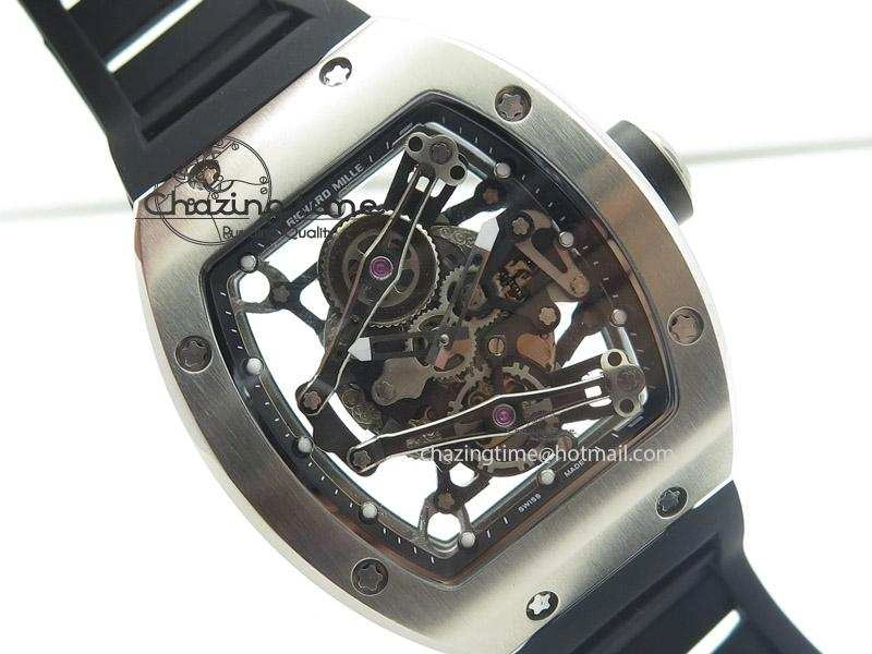MoistureWicking RM038 SS Black Skeleton Dial On Black Rubber Strap MIYOTA9015 RMF 5112
