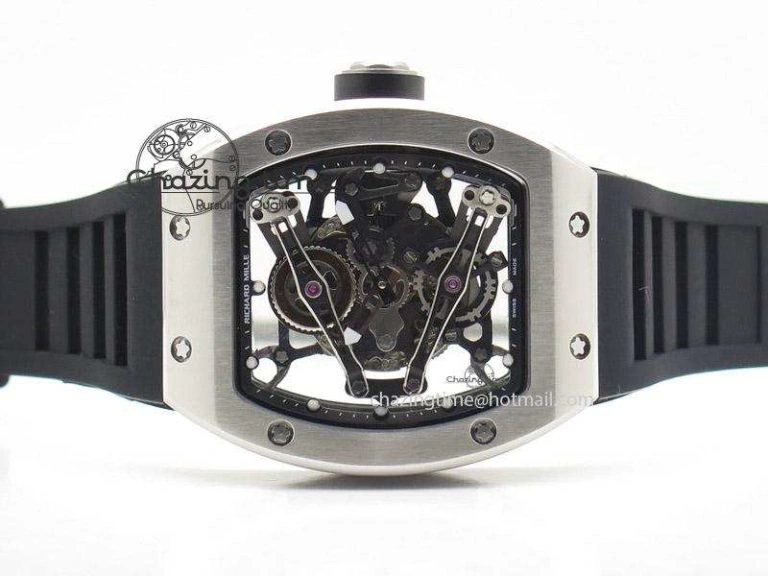 MoistureWicking RM038 SS Black Skeleton Dial On Black Rubber Strap MIYOTA9015 RMF 5112