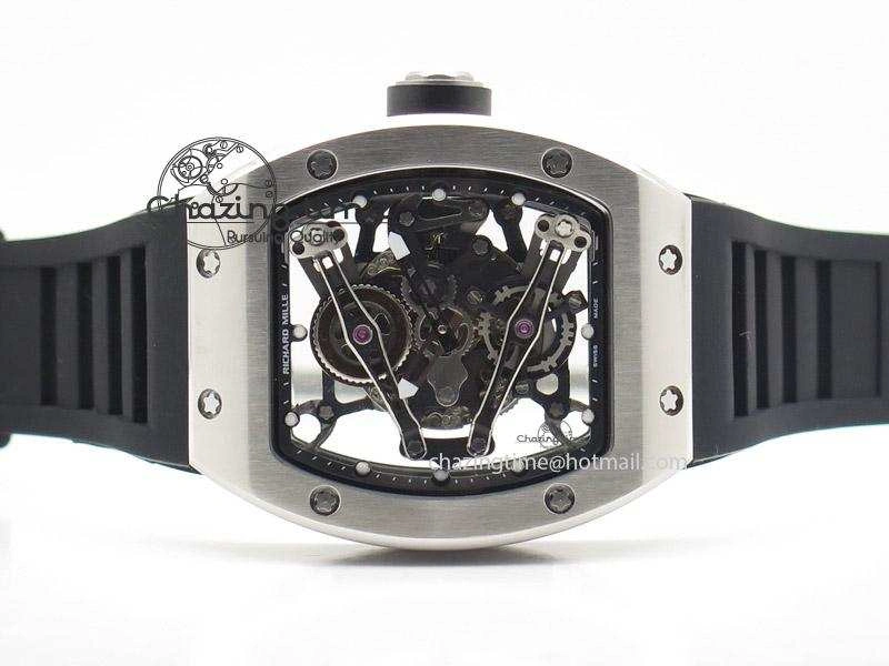 MoistureWicking RM038 SS Black Skeleton Dial On Black Rubber Strap MIYOTA9015 RMF 5112