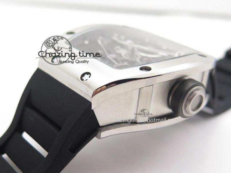 MoistureWicking RM038 SS Black Skeleton Dial On Black Rubber Strap MIYOTA9015 RMF 5112