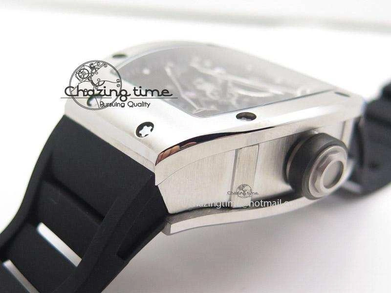 MoistureWicking RM038 SS Black Skeleton Dial On Black Rubber Strap MIYOTA9015 RMF 5112
