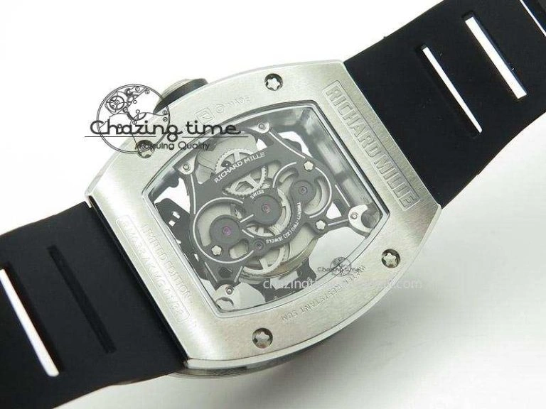 MoistureWicking RM038 SS Black Skeleton Dial On Black Rubber Strap MIYOTA9015 RMF 5112