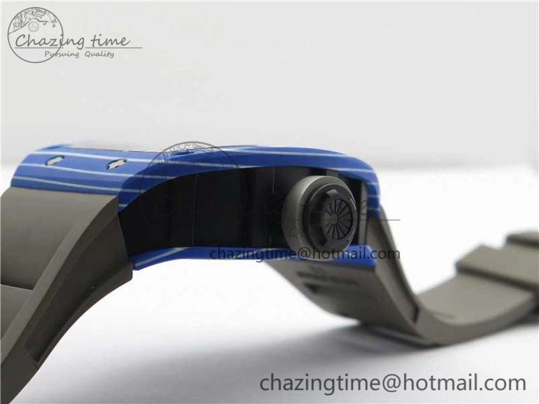 AllSeason RM052-01 Tourbillon PVD Blue Bezel JBF Best Edition Skeleton Dial on Gray Rubber Strap 9418