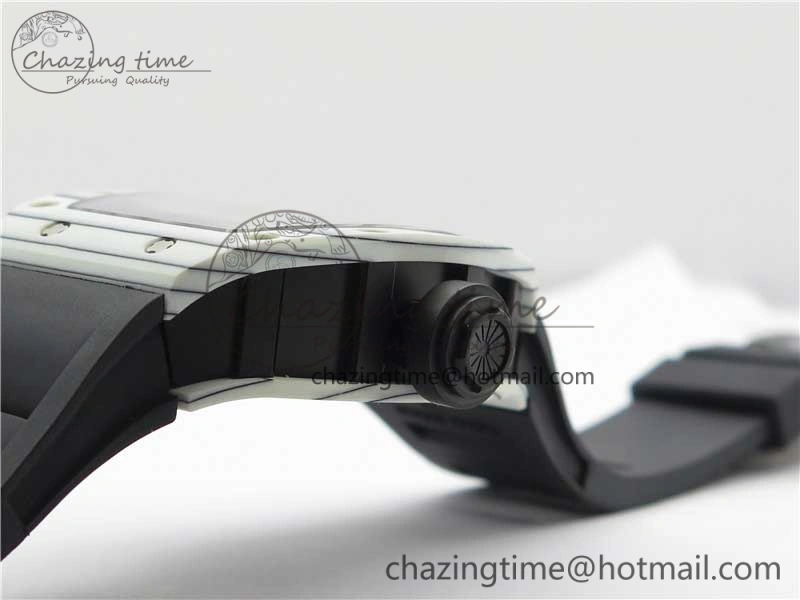 RM052-01 Tourbillon PVD White Bezel JBF Best Edition Skeleton Dial on Black Rubber Strap Flexible 9414