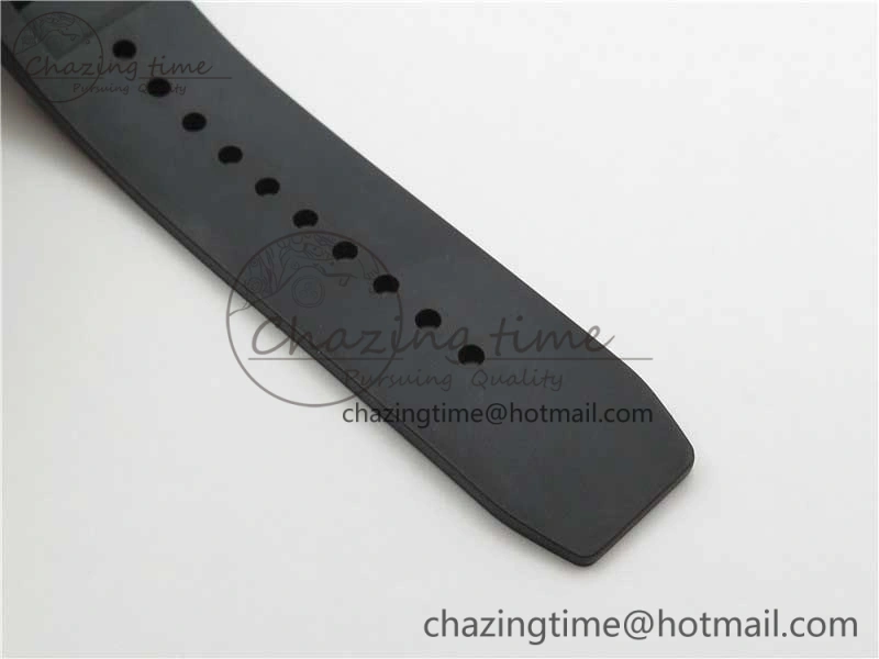 RM052-01 Tourbillon PVD White Bezel JBF Best Edition Skeleton Dial on Black Rubber Strap Flexible 9414