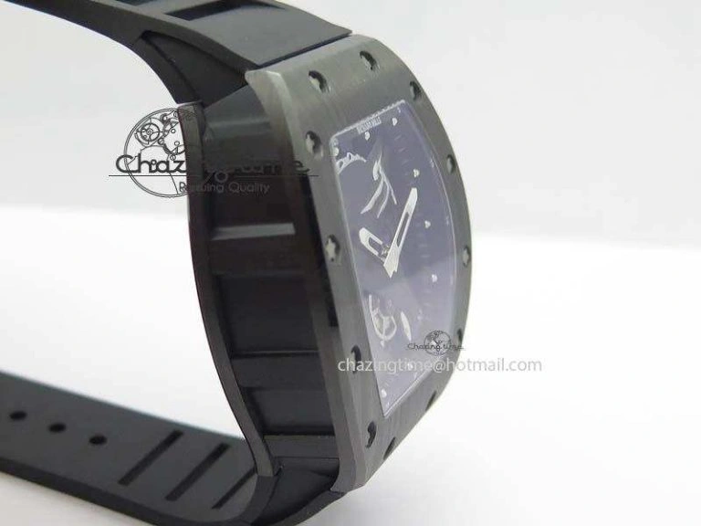 Comfortable RM052-2 Black Ceramic Horse Dial On Black Rubber Strap MIYOTA8215 KVF 9573