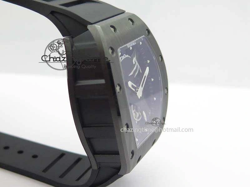 Comfortable RM052-2 Black Ceramic Horse Dial On Black Rubber Strap MIYOTA8215 KVF 9573