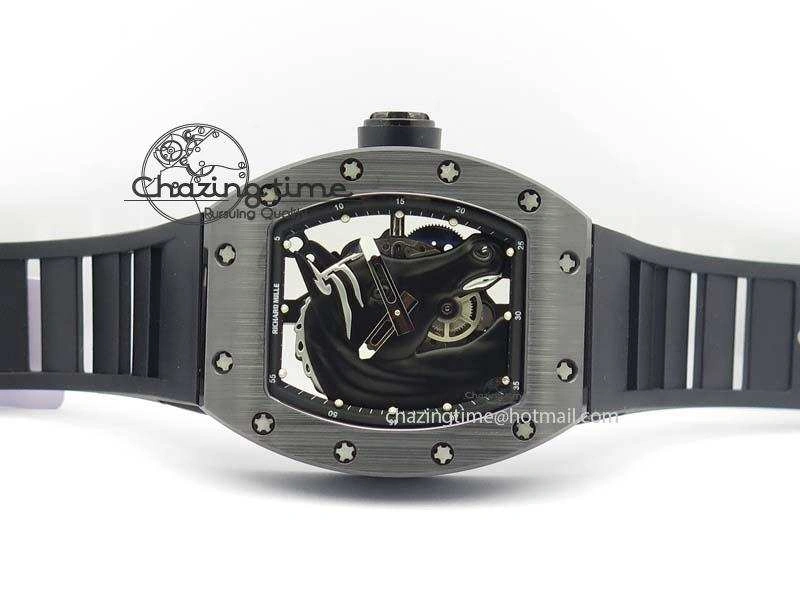 Comfortable RM052-2 Black Ceramic Horse Dial On Black Rubber Strap MIYOTA8215 KVF 9573