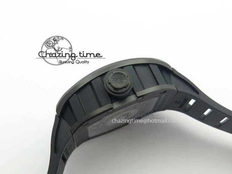 Comfortable RM052-2 Black Ceramic Horse Dial On Black Rubber Strap MIYOTA8215 KVF 9573