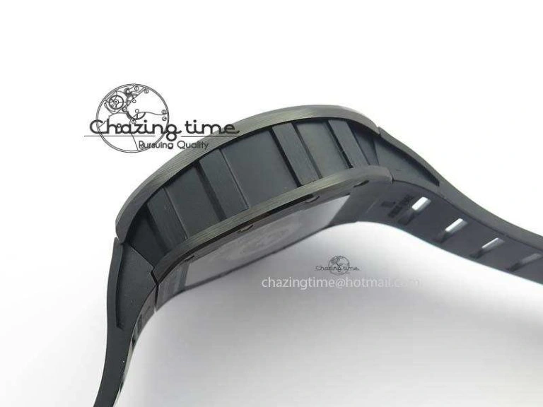 Comfortable RM052-2 Black Ceramic Horse Dial On Black Rubber Strap MIYOTA8215 KVF 9573