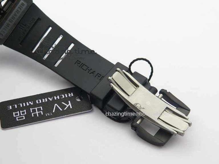 Comfortable RM052-2 Black Ceramic Horse Dial On Black Rubber Strap MIYOTA8215 KVF 9573