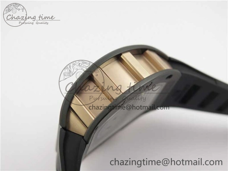RM052 Skull Black Ceramic ZF 1:1 Best Edition PVD Skeleton Dial on Black Rubber Strap NH05A Sporty 9442