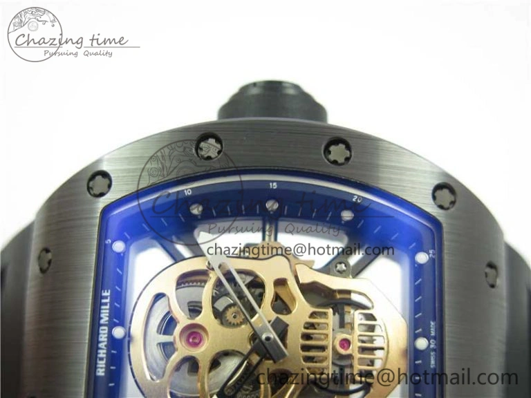 Durable RM052 Skull Black Ceramic ZF 1:1 Best Edition RG Skeleton Dial on Black Rubber Strap NH05A 9443