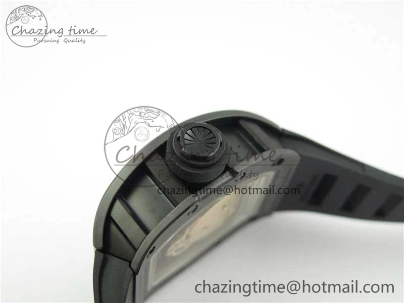 Durable RM052 Skull Black Ceramic ZF 1:1 Best Edition RG Skeleton Dial on Black Rubber Strap NH05A 9443