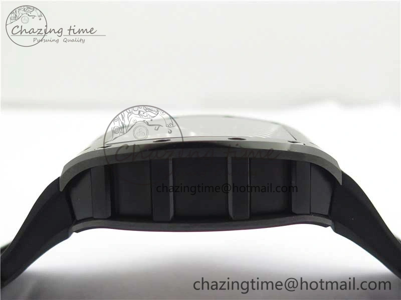 Youthful RM052 Skull Brushed Black Ceramic Real Tourbillon JBF 1:1 Best Edition RG Skull Dial on Black Rubber Strap 9406