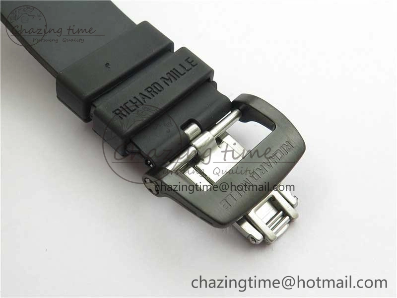 Youthful RM052 Skull Brushed Black Ceramic Real Tourbillon JBF 1:1 Best Edition RG Skull Dial on Black Rubber Strap 9406