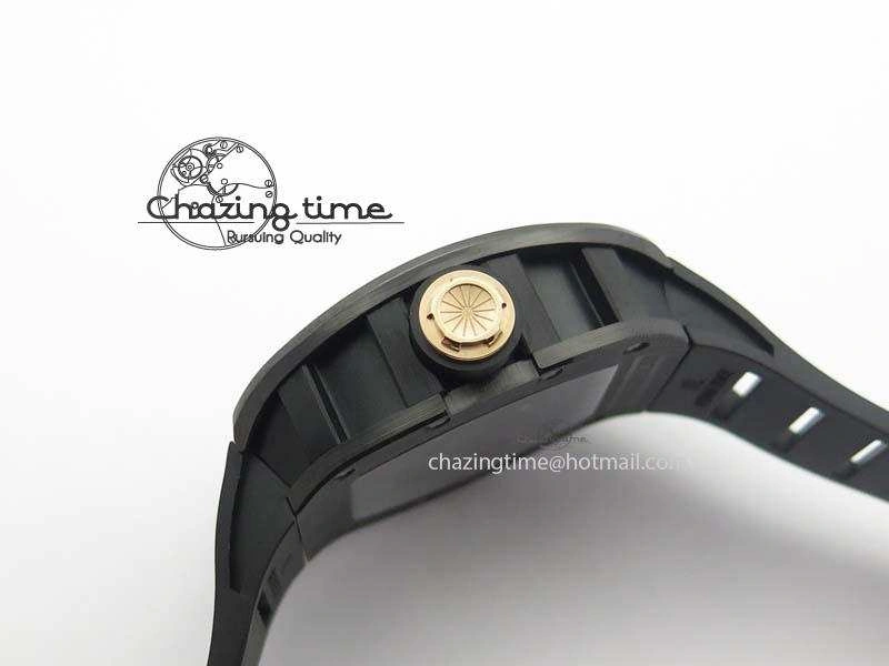 Reliable RM052 Skull Ceramic Black Inner Bezel Skeleton Dial On Black Rubber Strap MIYOTA8215 KVF 9574