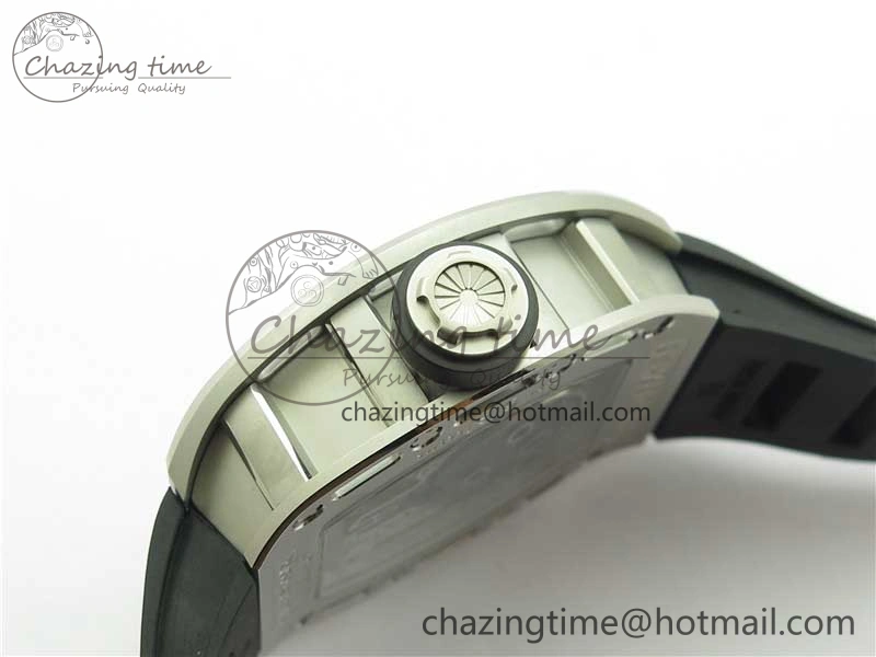 RM052 Skull Titanium Real Tourbillon JBF 1:1 Best Edition Skull Dial on Black Rubber Strap Thermal 9403