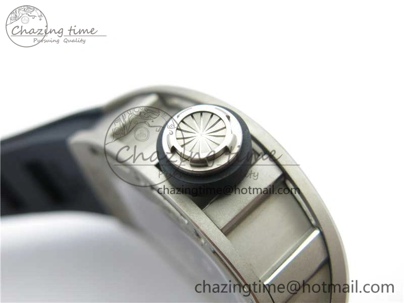 Cozy RM052 Skull Titanium ZF 1:1 Best Edition Skeleton Dial on Black Rubber Strap NH05A 9445