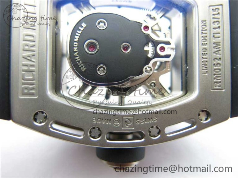 Cozy RM052 Skull Titanium ZF 1:1 Best Edition Skeleton Dial on Black Rubber Strap NH05A 9445