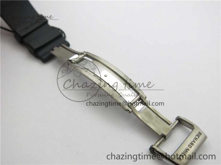 Cozy RM052 Skull Titanium ZF 1:1 Best Edition Skeleton Dial on Black Rubber Strap NH05A 9445