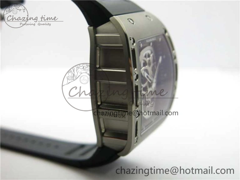 Cozy RM052 Skull Titanium ZF 1:1 Best Edition Skeleton Dial on Black Rubber Strap NH05A 9445