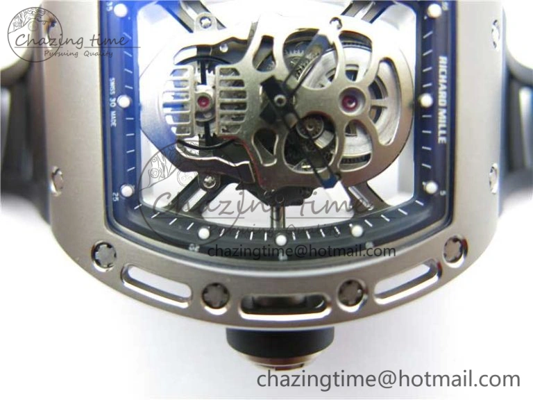 Cozy RM052 Skull Titanium ZF 1:1 Best Edition Skeleton Dial on Black Rubber Strap NH05A 9445