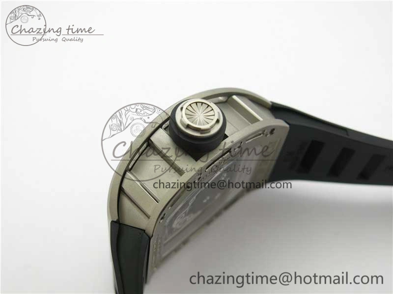 Cozy RM052 Skull Titanium ZF 1:1 Best Edition Skeleton Dial on Black Rubber Strap NH05A 9445