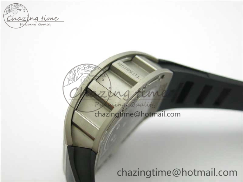 Cozy RM052 Skull Titanium ZF 1:1 Best Edition Skeleton Dial on Black Rubber Strap NH05A 9445