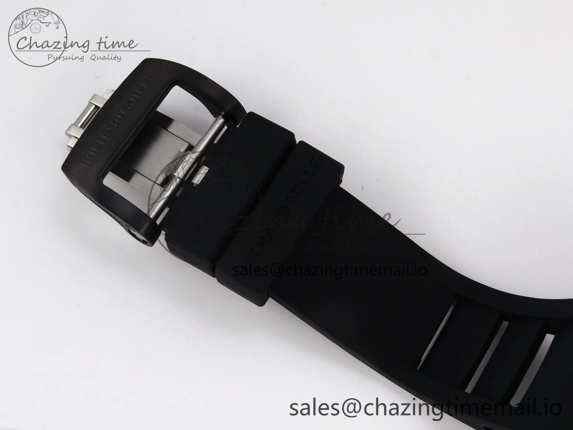 Elegant RM053-01 Real Forge Carbon JBF Best Edition Skeleton Dial on Black Rubber Strap Asian Movement 9256