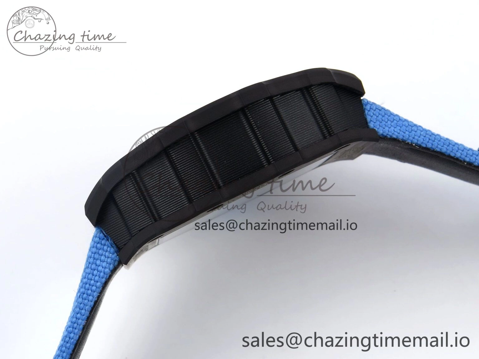 Minimalist RM053-01 Real Forge Carbon JBF Best Edition Skeleton Dial on Blue Nylon Strap Asian Movement 9259