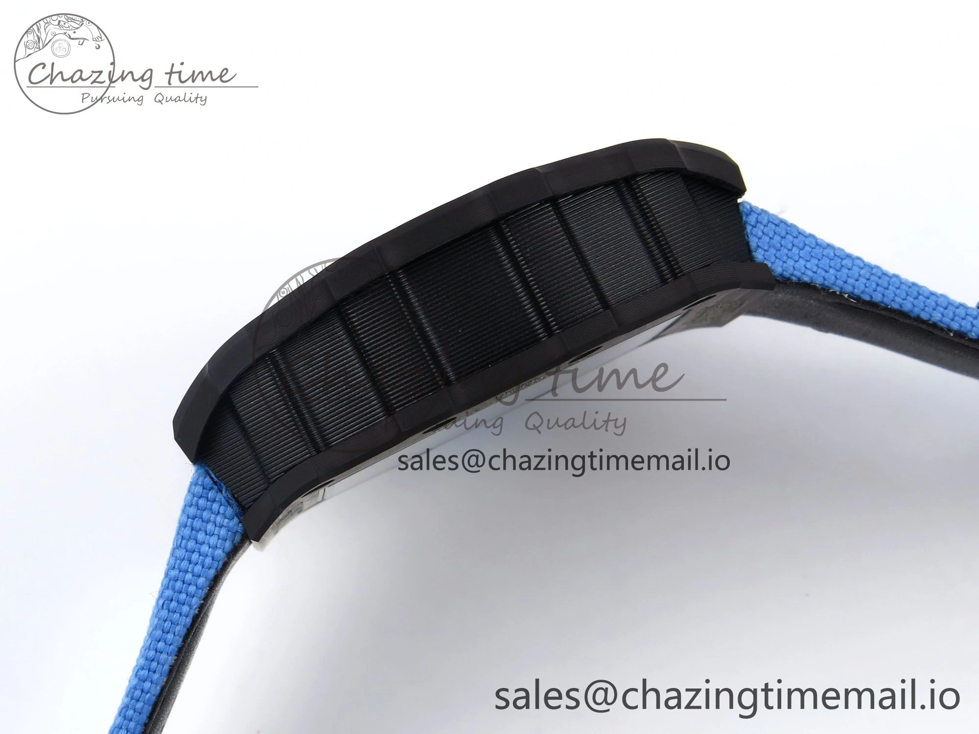 Minimalist RM053-01 Real Forge Carbon JBF Best Edition Skeleton Dial on Blue Nylon Strap Asian Movement 9259