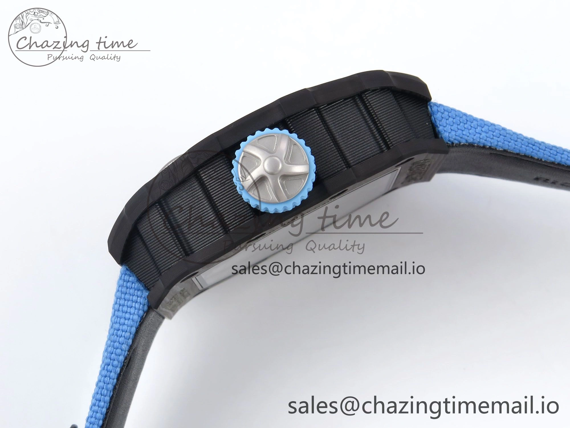 Minimalist RM053-01 Real Forge Carbon JBF Best Edition Skeleton Dial on Blue Nylon Strap Asian Movement 9259