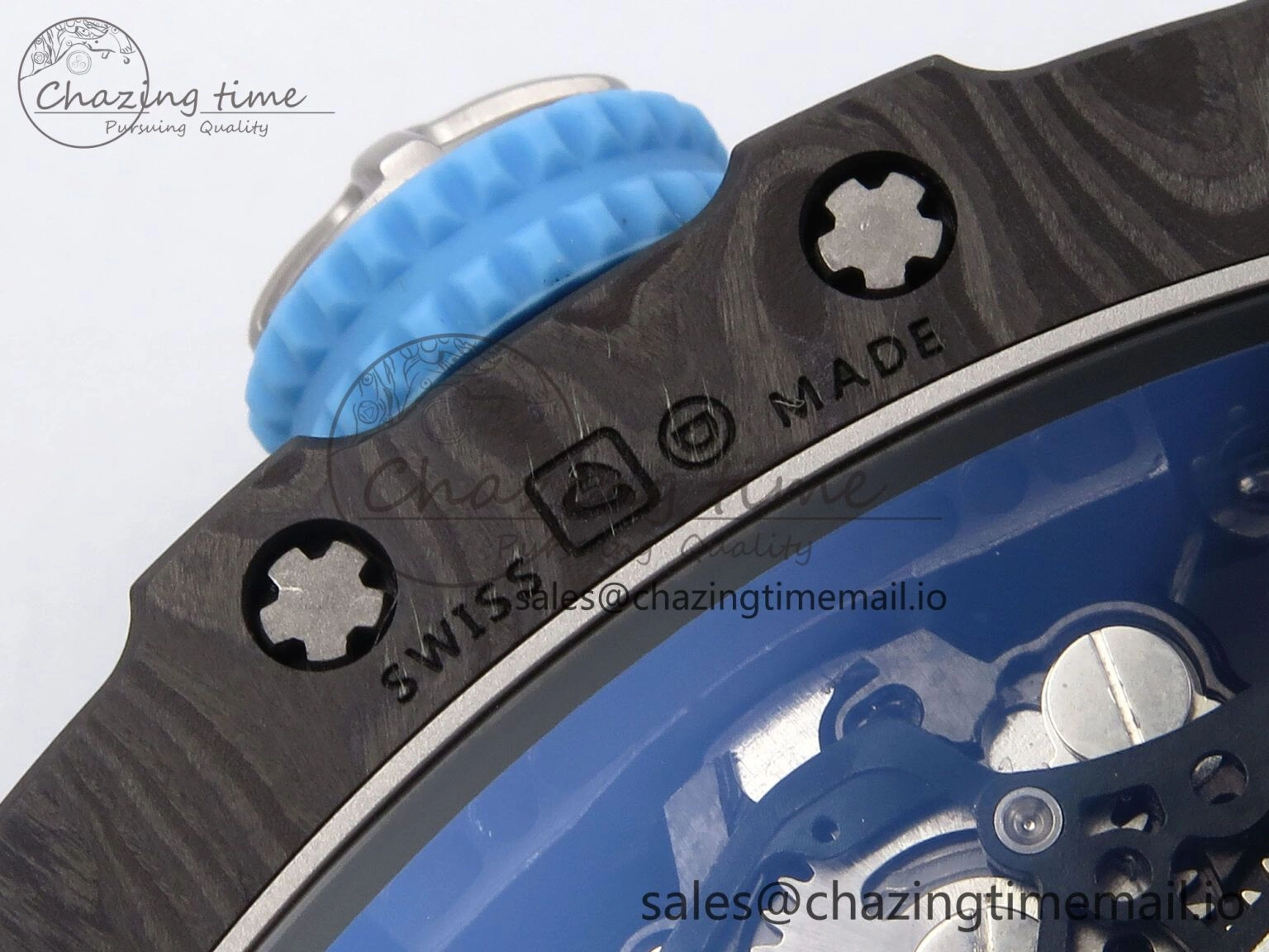 Minimalist RM053-01 Real Forge Carbon JBF Best Edition Skeleton Dial on Blue Nylon Strap Asian Movement 9259