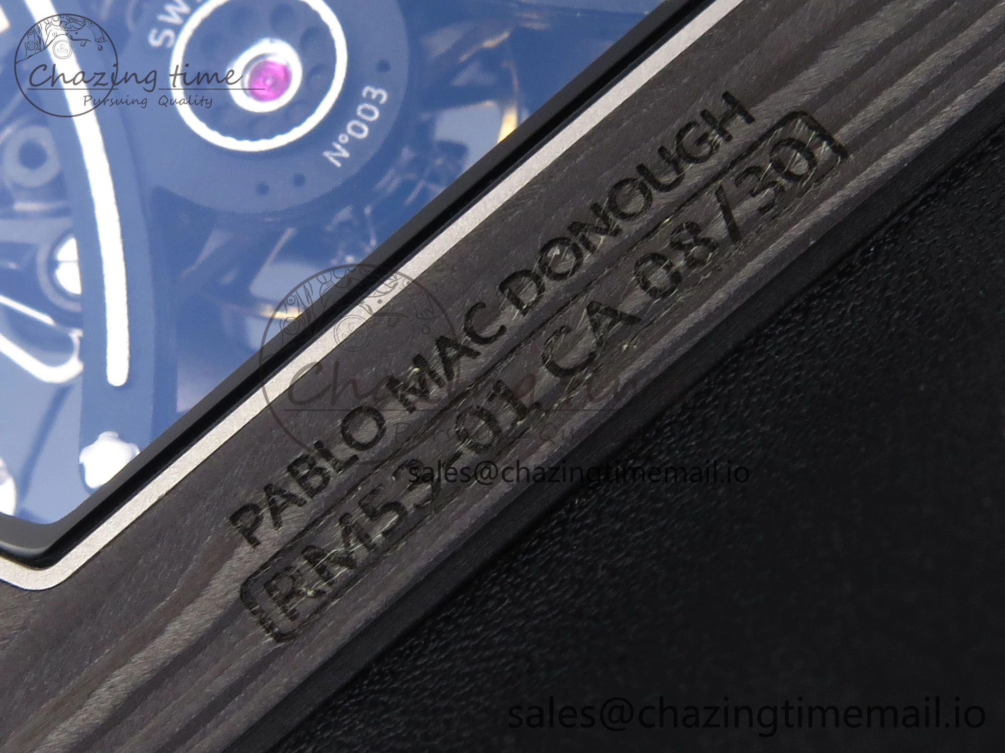 Minimalist RM053-01 Real Forge Carbon JBF Best Edition Skeleton Dial on Blue Nylon Strap Asian Movement 9259