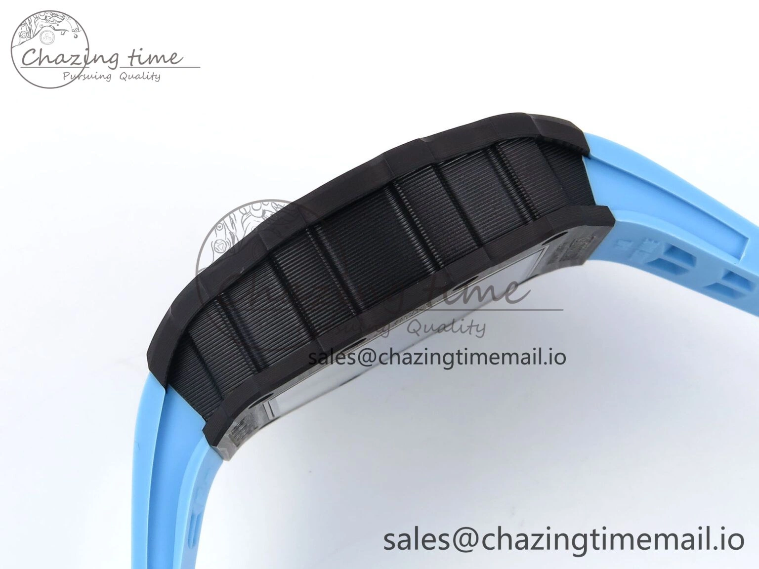 RM053-01 Real Forge Carbon JBF Best Edition Skeleton Dial on Blue Rubber Strap Asian Movement Seasonal 9263
