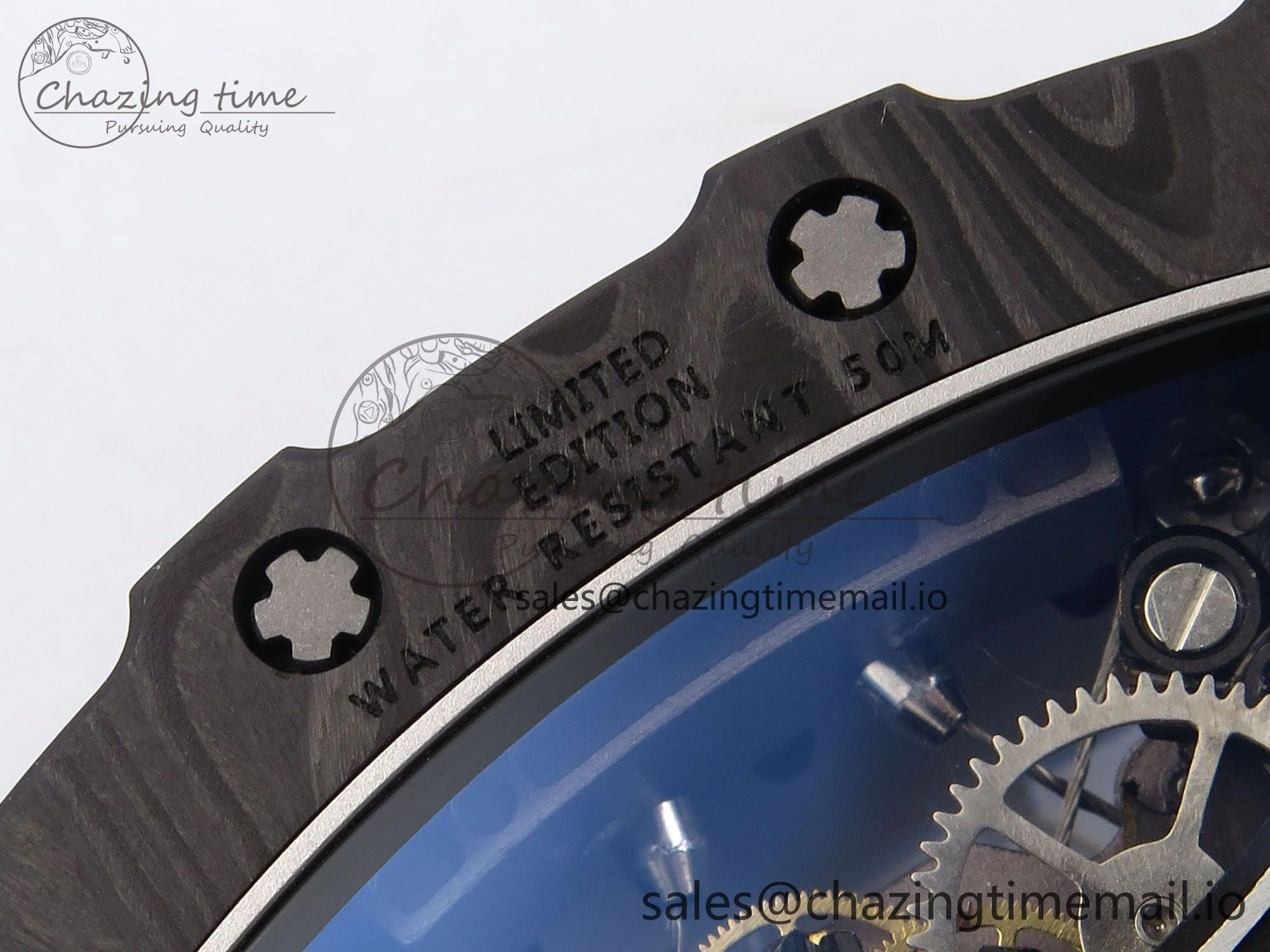 RM053-01 Real Forge Carbon JBF Best Edition Skeleton Dial on Blue Rubber Strap Asian Movement Seasonal 9263
