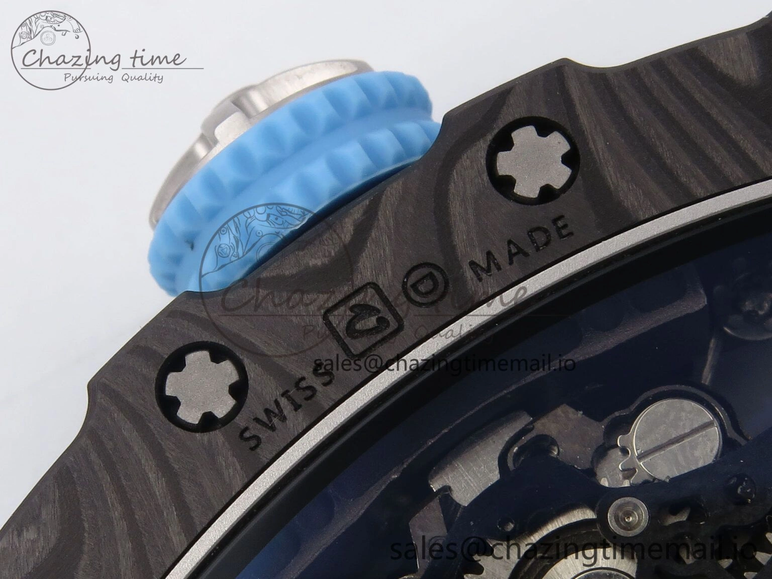 RM053-01 Real Forge Carbon JBF Best Edition Skeleton Dial on Blue Rubber Strap Asian Movement Seasonal 9263