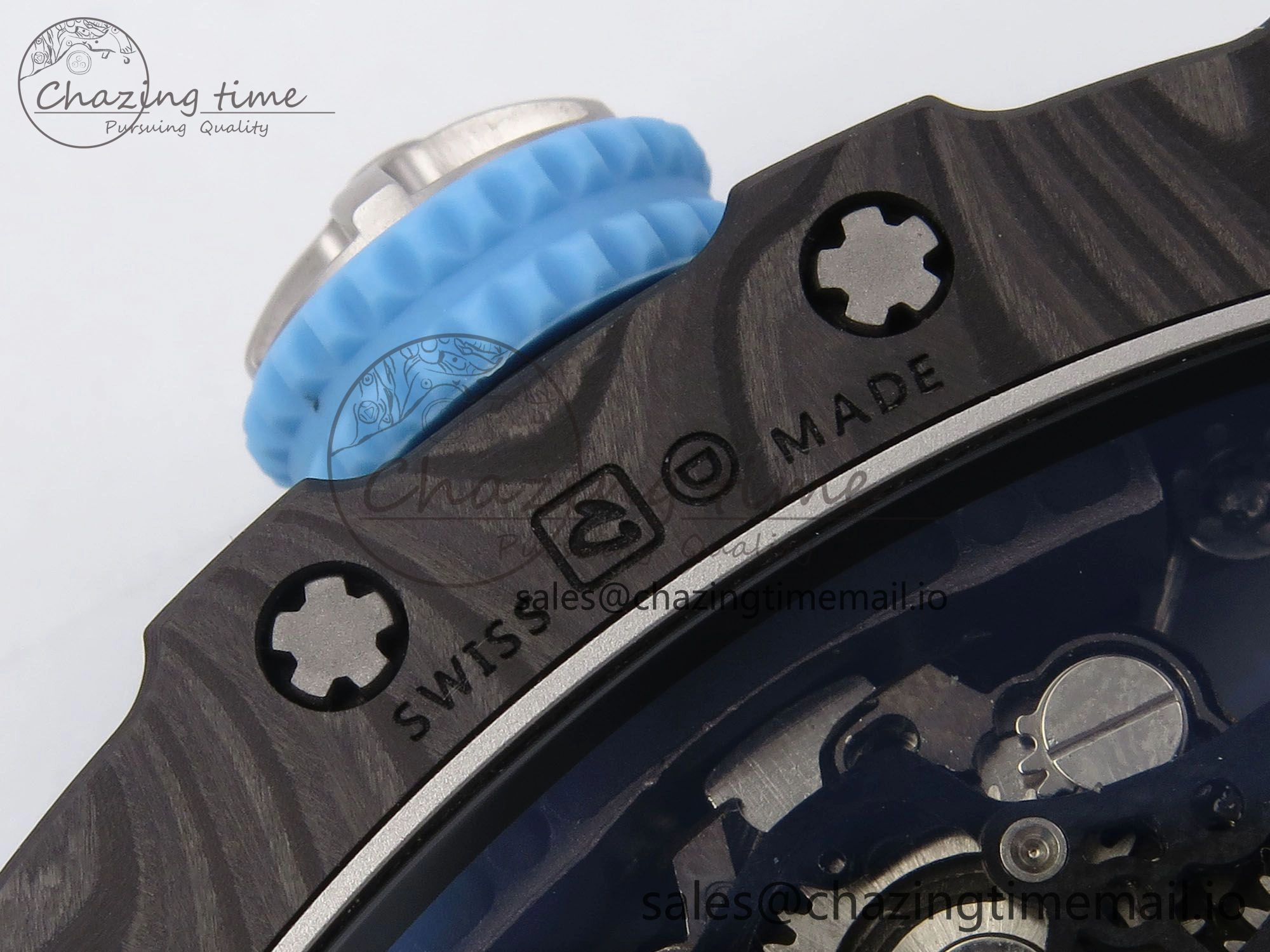 RM053-01 Real Forge Carbon JBF Best Edition Skeleton Dial on Blue Rubber Strap Asian Movement Seasonal 9263