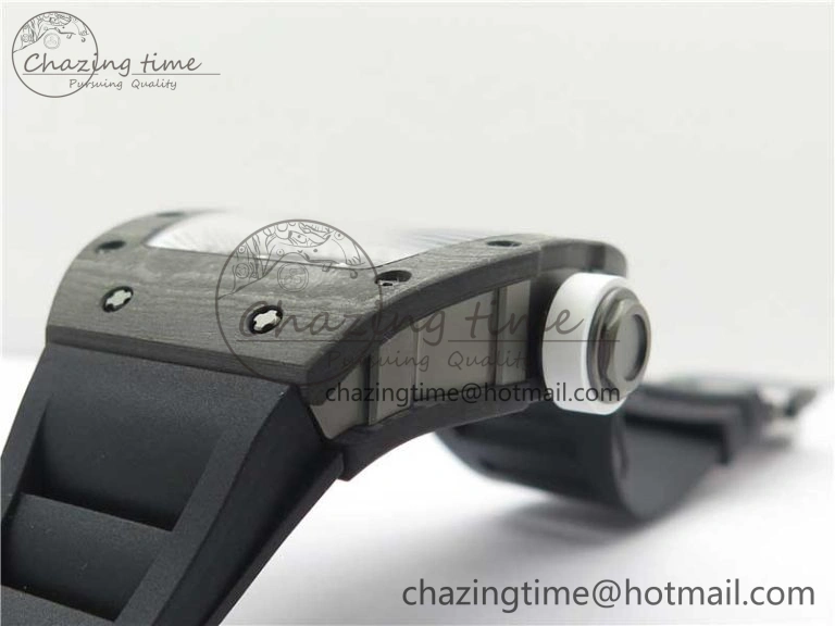 OnTrend RM055-02 Real NTPT ZF 1:1 Best Edition Skeleton White Dial on Black Rubber Strap NH05A V 9391