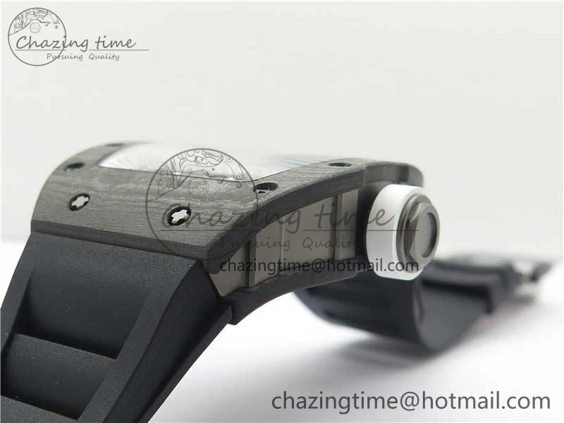 OnTrend RM055-02 Real NTPT ZF 1:1 Best Edition Skeleton White Dial on Black Rubber Strap NH05A V 9391