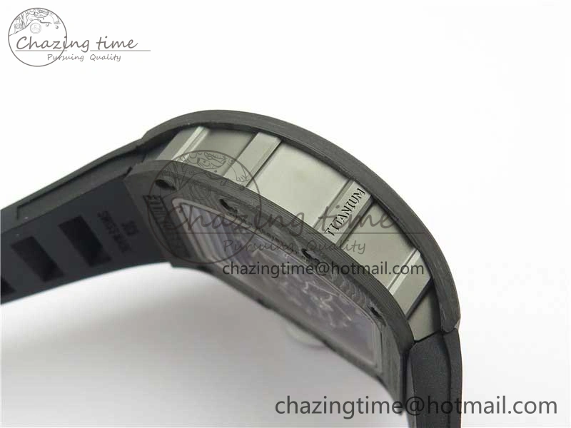 OnTrend RM055-02 Real NTPT ZF 1:1 Best Edition Skeleton White Dial on Black Rubber Strap NH05A V 9391