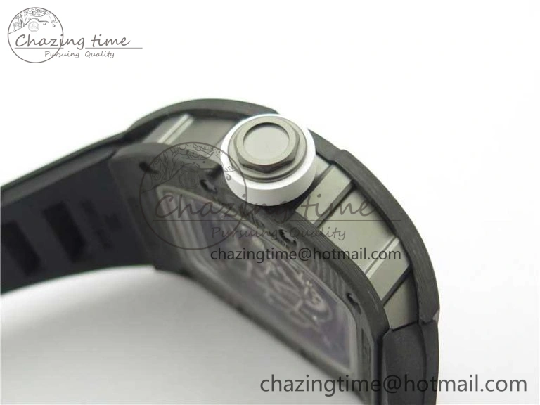 OnTrend RM055-02 Real NTPT ZF 1:1 Best Edition Skeleton White Dial on Black Rubber Strap NH05A V 9391