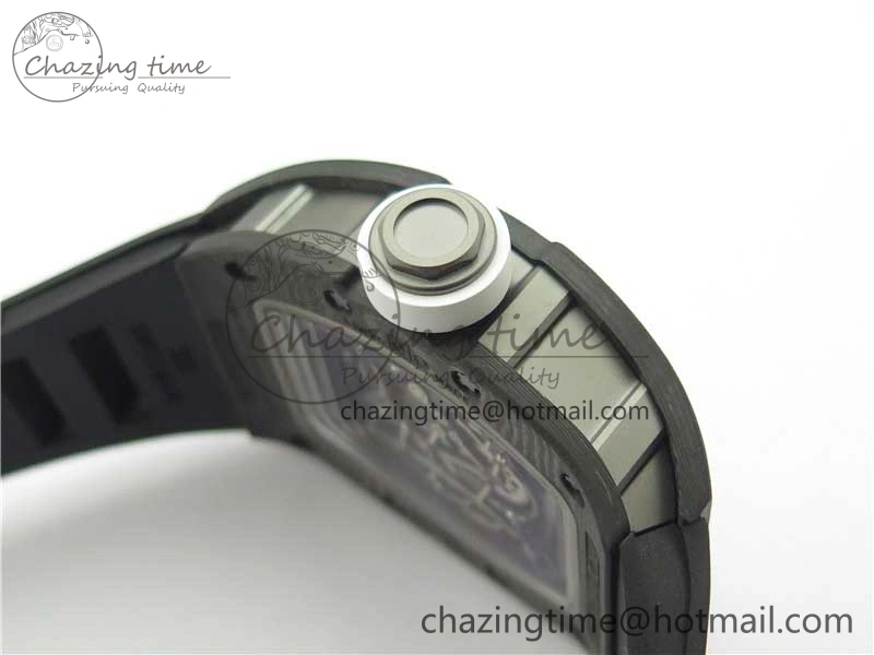 OnTrend RM055-02 Real NTPT ZF 1:1 Best Edition Skeleton White Dial on Black Rubber Strap NH05A V 9391