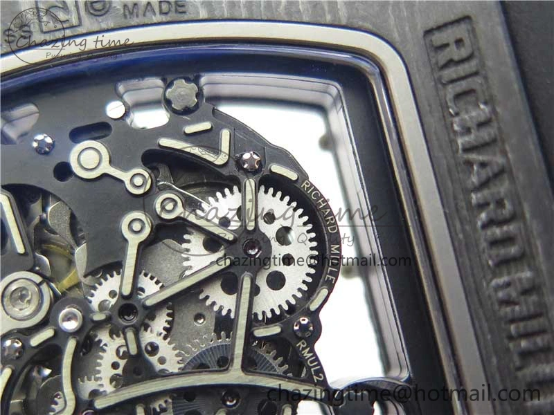 OnTrend RM055-02 Real NTPT ZF 1:1 Best Edition Skeleton White Dial on Black Rubber Strap NH05A V 9391