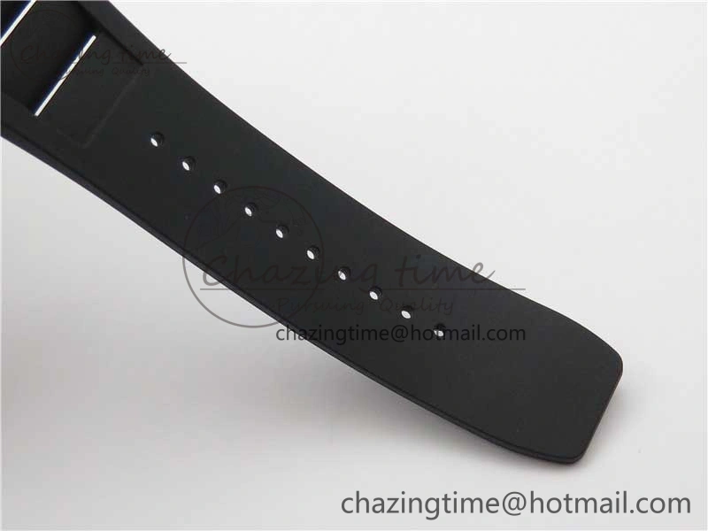 OnTrend RM055-02 Real NTPT ZF 1:1 Best Edition Skeleton White Dial on Black Rubber Strap NH05A V 9391